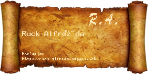 Ruck Alfréda névjegykártya